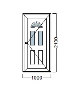 PVC ULAZNA VRATA – 100×210 – DECCO 70mm