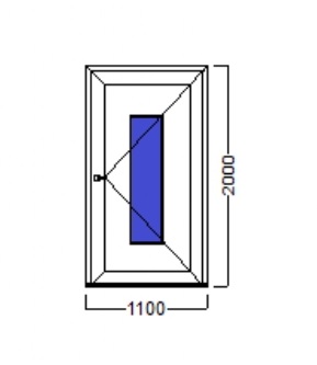 PVC ULAZNA VRATA – 110×200 – DECCO 70mm