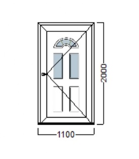 PVC ULAZNA VRATA – 110×200 – DECCO 70mm