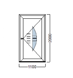 PVC ULAZNA VRATA – 110×200 – DECCO 70mm
