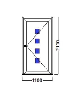 PVC ULAZNA VRATA – 110×210 – DECCO 70mm