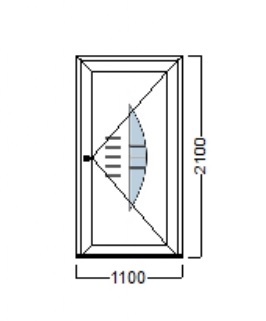 PVC ULAZNA VRATA – 110×210 – DECCO 70mm