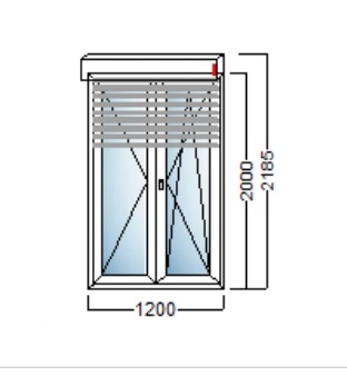 PVC BALKONSKA VRATA DVOKRILNA 120×200 – ROLETA ALU-SALAMANDER bluEvolution 82MD