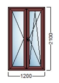 PVC STOLARIJA U BOJI – Decco 70mm 6komora – ANTRACIT/ ZLATNI HRAST/ ORAH – 120×210 cm