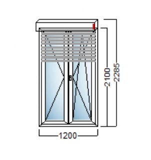 PVC BALKONSKA VRATA DVOKRILNA 120×210 – ROLETA ALU-SALAMANDER bluEvolution 82MD
