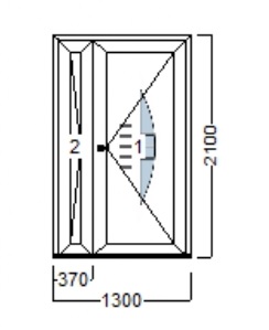 PVC ULAZNA VRATA – 130×210 – DECCO 70mm – DVOKRILNA