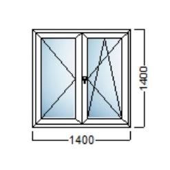 PVC PROZOR DVOKRILNI 140×140-SALAMANDER bluEvolution 82MD