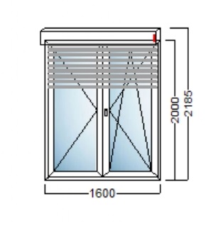 PVC BALKONSKA VRATA DVOKRILNA 160×200 – ROLETA ALU-SALAMANDER bluEvolution 82MD
