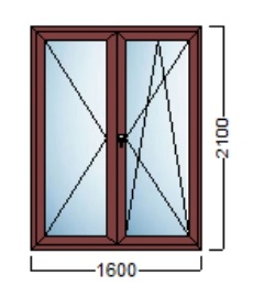 PVC STOLARIJA U BOJI – Decco 70mm 6komora – ANTRACIT/ ZLATNI HRAST/ ORAH – 160×210 cm