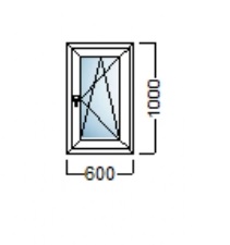PVC PROZOR JEDNOKRILNI 60×100-SALAMANDER bluEvolution 82MD