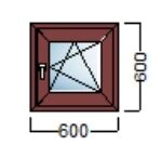 Skica za jednokrilni pvc prozor u boji 60x60