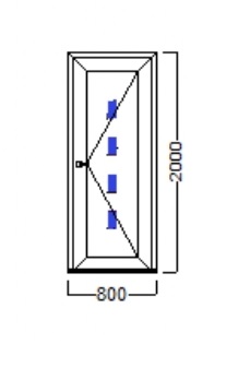 PVC ULAZNA VRATA – 80×200 – DECCO 70mm