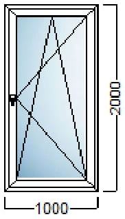 PVC BALKONSKA VRATA 100×200 – KOMMERLING 70 AD