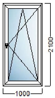 PVC BALKONSKA VRATA JEDNOKRILNA 100×210 – DECCO 70mm