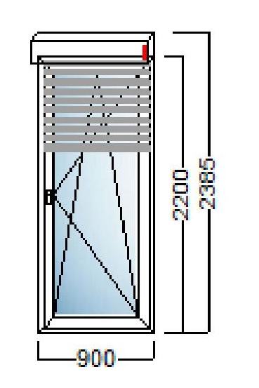 PVC BALKONSKA VRATA JEDNOKRILNA 90×220- ROLETA ALU-SALAMANDER bluEvolution 82MD