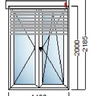 PVC BALKONSKA VRATA 140×200 ALU ROLETA