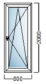 PVC BALKONSKA VRATA JEDNOKRILNA 80×200 – DECCO 70mm