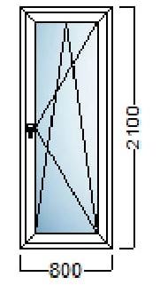 PVC BALKONSKA VRATA JEDNOKRILNA 80×210 – DECCO 70mm