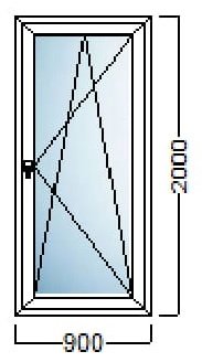 PVC BALKONSKA VRATA JEDNOKRILNA 90×200 – DECCO 70mm