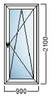 PVC BALKONSKA VRATA JEDNOKRILNA 90×210 – DECCO 70mm