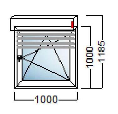 PVC PROZOR 100×100 ALU ROLETA – KOMMERLING 70 AD