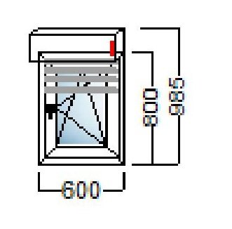 PVC PROZOR JEDNOKRILNI 60×80 – DECCO 70mm- ALU ROLETA