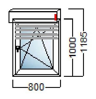PVC PROZOR 80×100 ALU ROLETA – KOMMERLING 70 AD