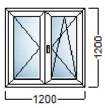 PVC PROZOR DVOKRILNI 120×120-SALAMANDER
