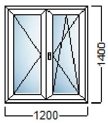 PVC PROZOR DVOKRILNI 120×140-SALAMANDER bluEvolution 82MD