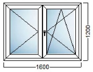 PVC PROZOR DVOKRILNI 160×120-KOMMERLING