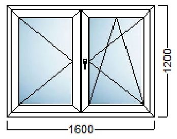 PVC PROZOR DVOKRILNI 160×120-SALAMANDER bluEvolution 82MD