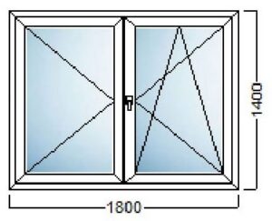 skica za dvokrilni pvc prozor 180x140