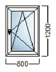 PVC PROZOR JEDNOKRILNI 80×120-SALAMANDER