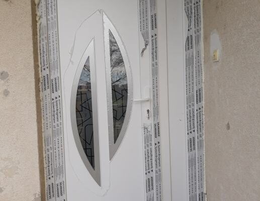 ulazna pvc dvokrilna vrata - salamander - 140x210 - panel inox