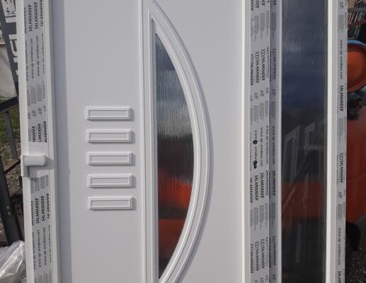 pvc ulazna vrata salamander 140x210 panel dekor i staklo